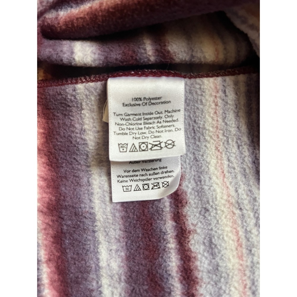 Eddie Bauer Womens Burgundy Striped Fleece Quarter Zip Pullover M D3959381 - Picture 5 of 8